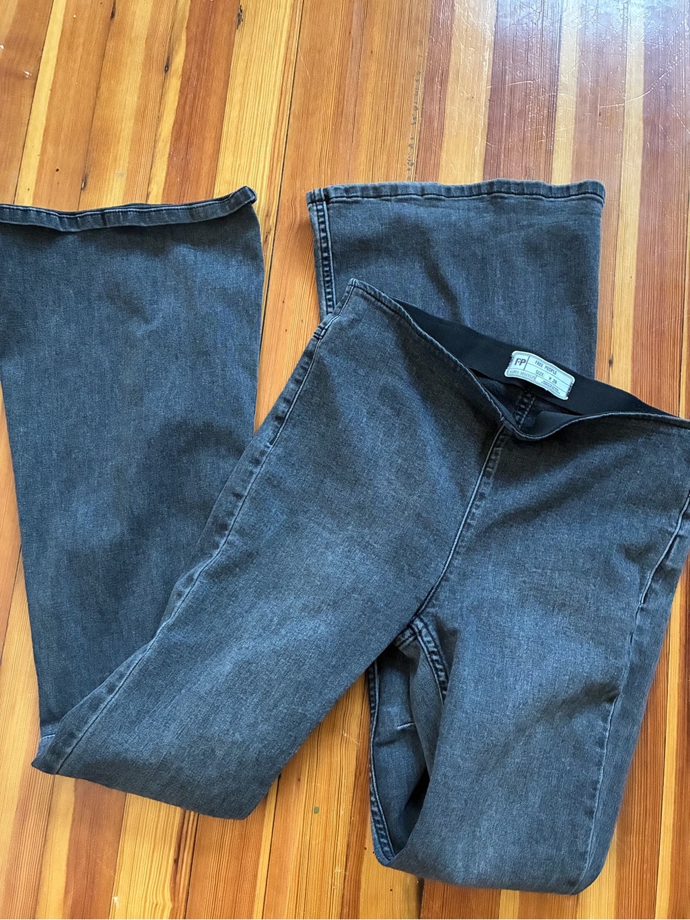 Free People Women’s Black Stretch Bootcut Jeans